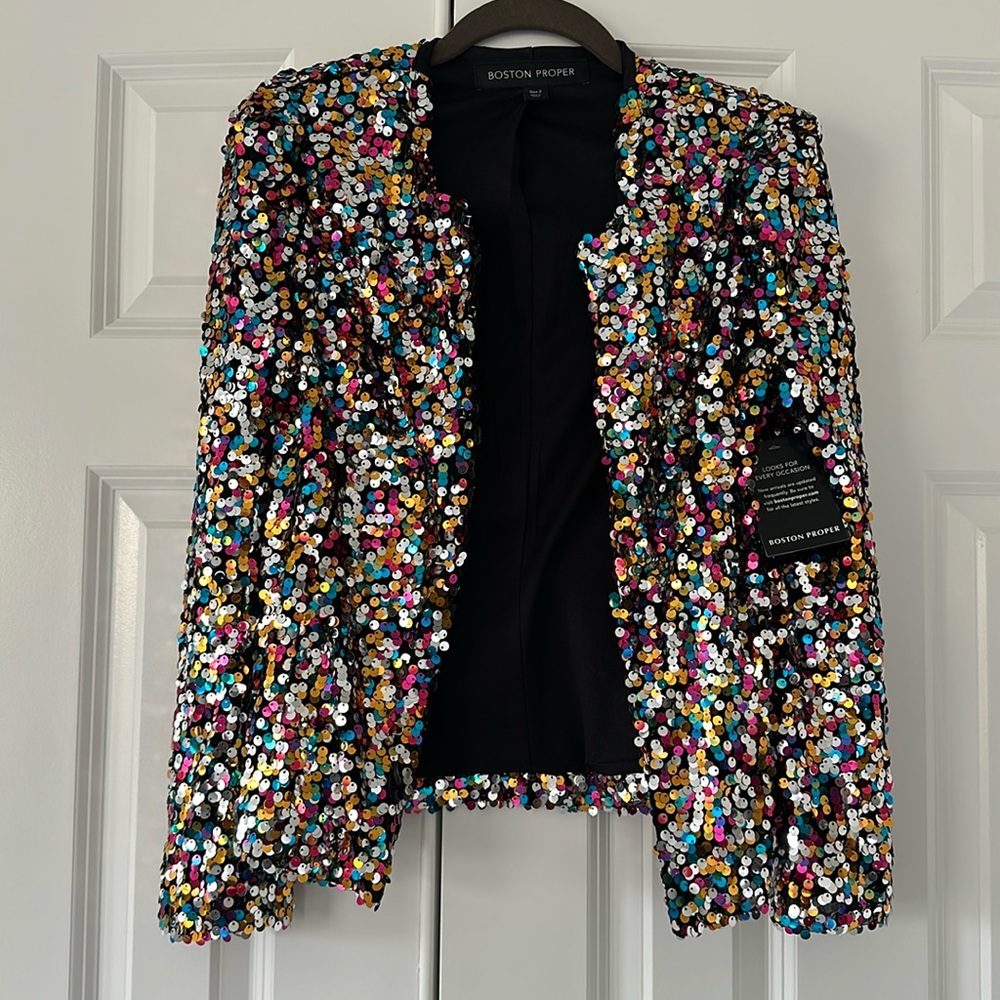 NWT Boston Proper size 2, glitter jacket